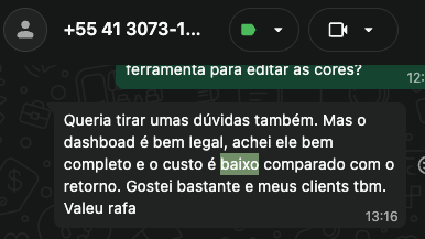 Depoimento de cliente do Dashfy