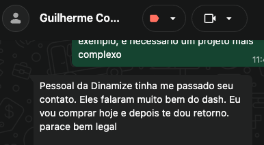 Depoimento de cliente do Dashfy