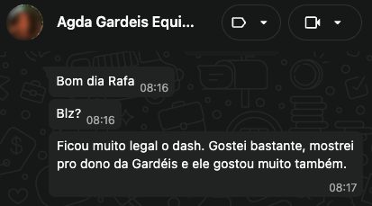 Depoimento de cliente do Dashfy