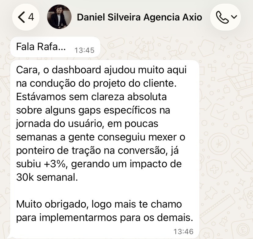 Depoimento de cliente do Dashfy
